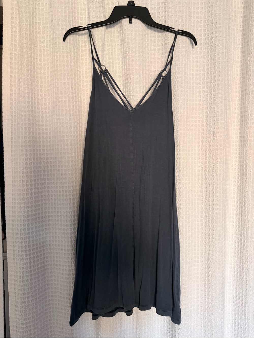 American Eagle Outfitters Charcoal Crisscross Strap Tank Dress